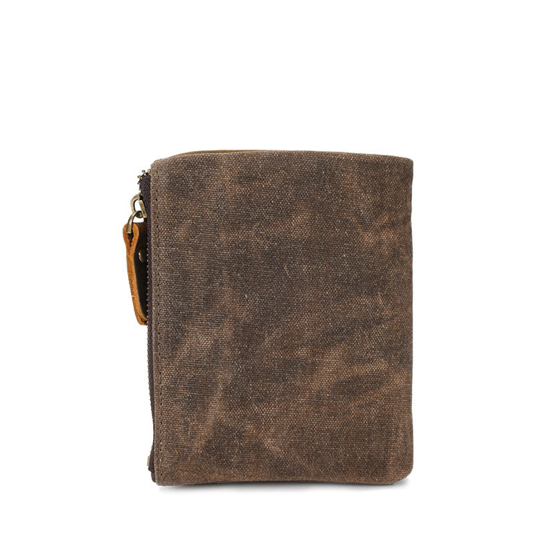 Men's Source Point Canvas Short Handmade Waterproof Men's Wallets