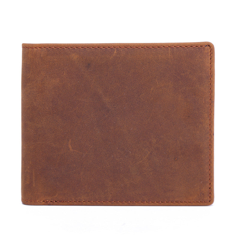 Men's Crazy Horse Leather Genuine Cattlehide Surface Men's Wallets