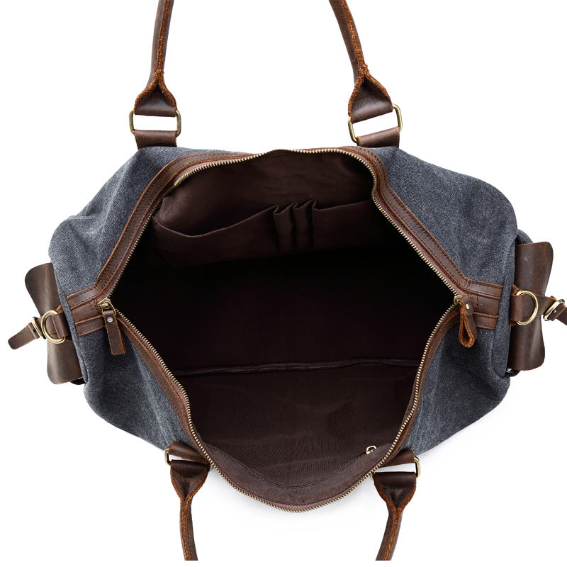 Men's Retro Canvas Large Capacity Hand-held Cow Men's Handbags