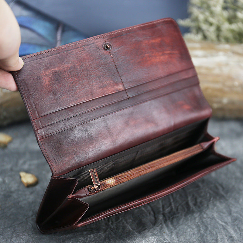 Women's First Layer Cowhide Female Butterfly Leather Ladies Wallets