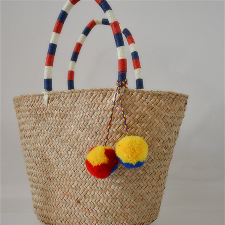 Vacation Style Straw Woven Beach Rattan Shoulder Bags