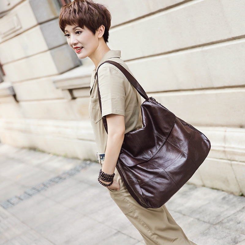 Women's Genuine Leather Large Capacity Simple First Bags