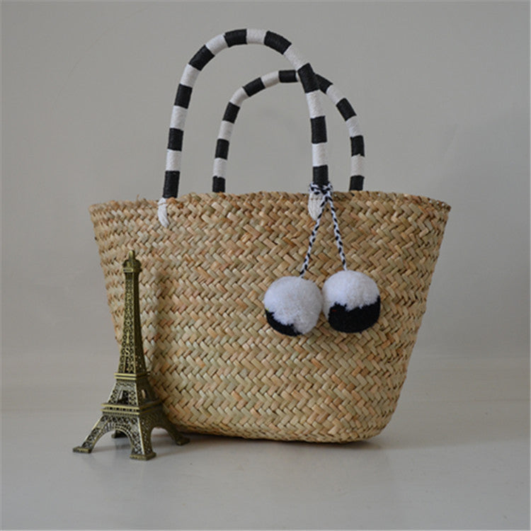 Vacation Style Straw Woven Beach Rattan Shoulder Bags