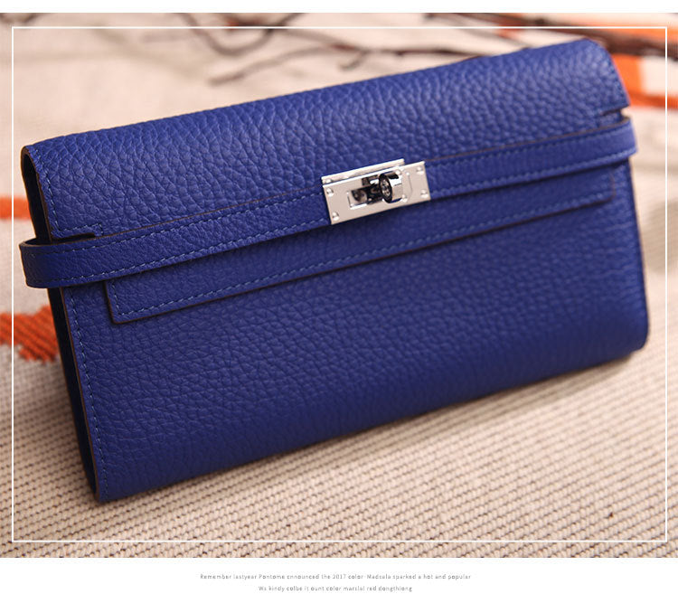 Women's Pattern Platinum First Layer Cowhide Clutch Ladies Wallets