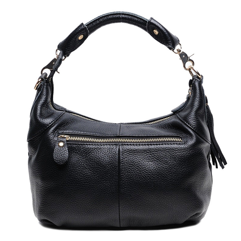 Women's Retro Fashion Portable Tassel Leather Shoulder Bags