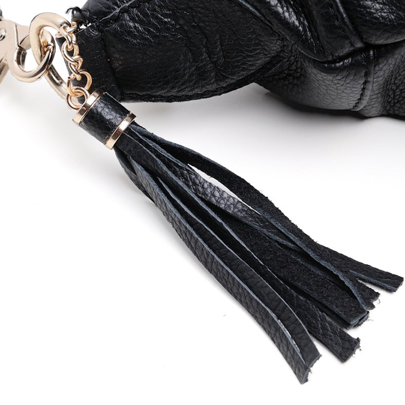 Women's Retro Fashion Portable Tassel Leather Shoulder Bags