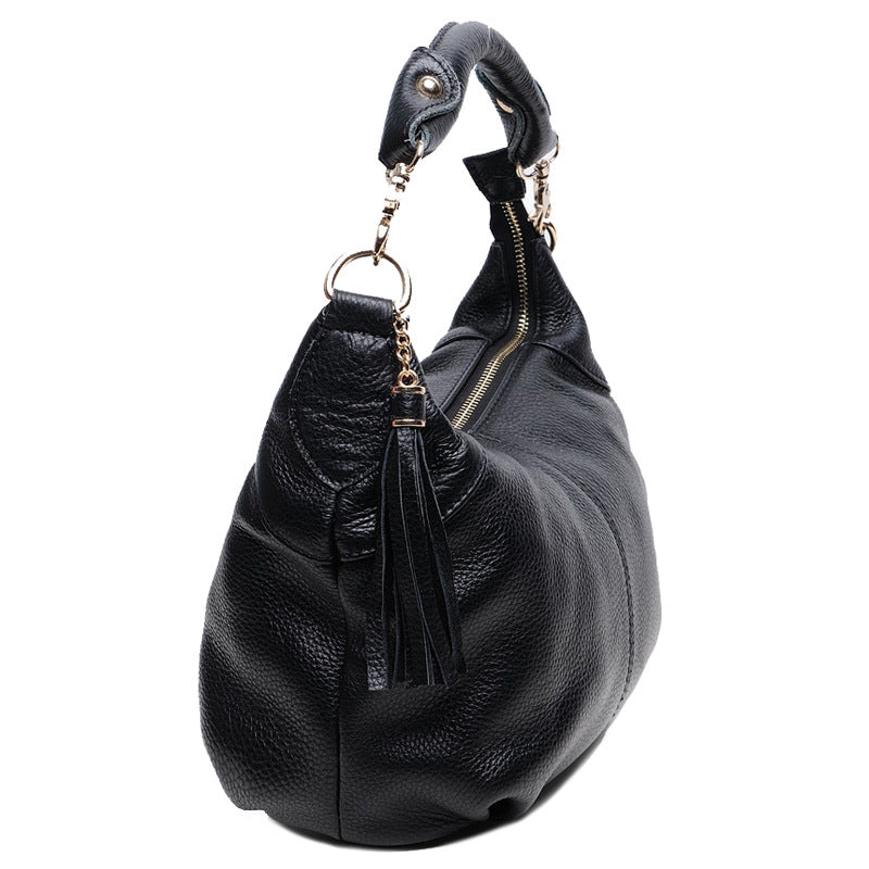 Women's Retro Fashion Portable Tassel Leather Shoulder Bags
