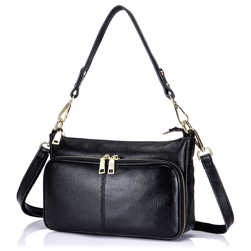 Women's Fashion Genuine Leather Versatile Practical Zipper Shoulder Bags