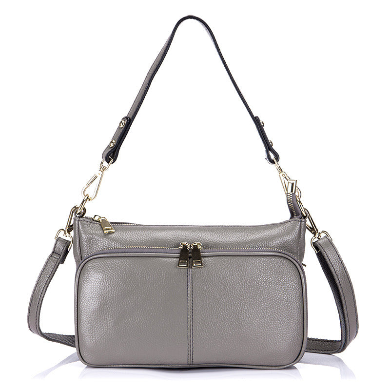 Women's Fashion Genuine Leather Versatile Practical Zipper Shoulder Bags