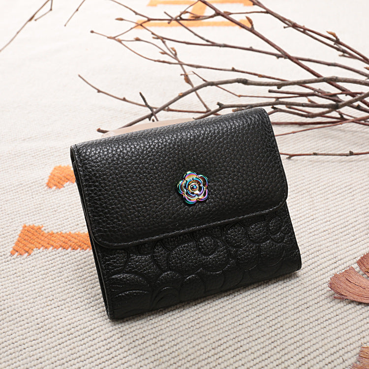 Women's Cowhide Mid-length Korean Style Multiple Slots Ladies Wallets