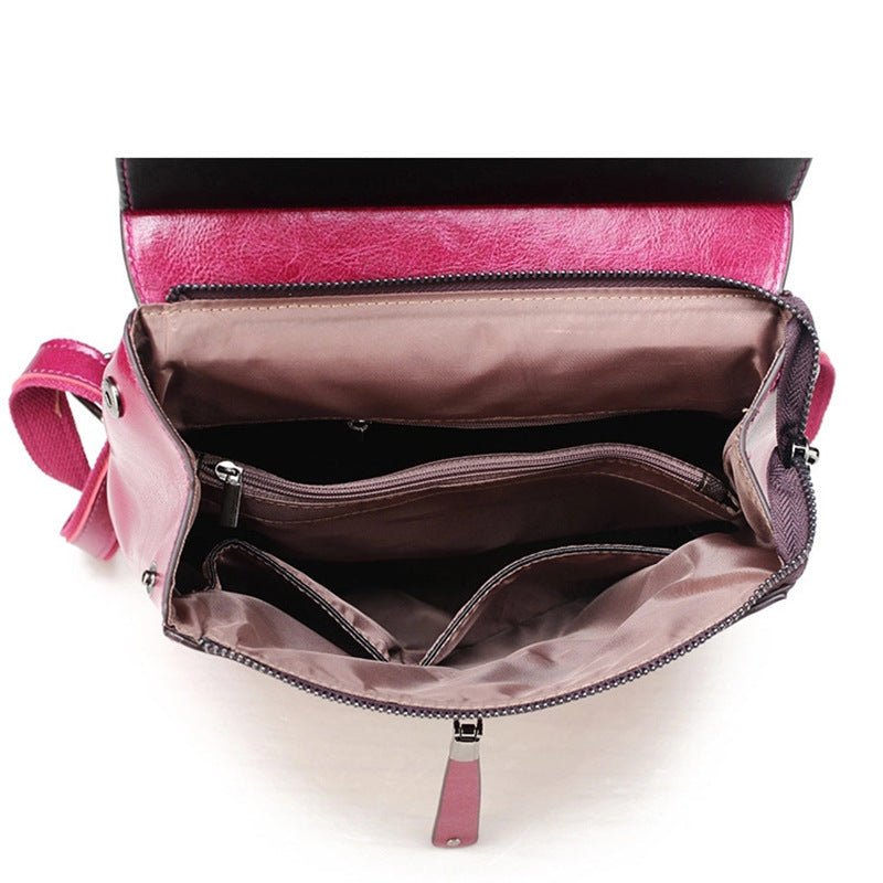 Women's Fashion Genuine Leather Retro Oil Wax Backpacks