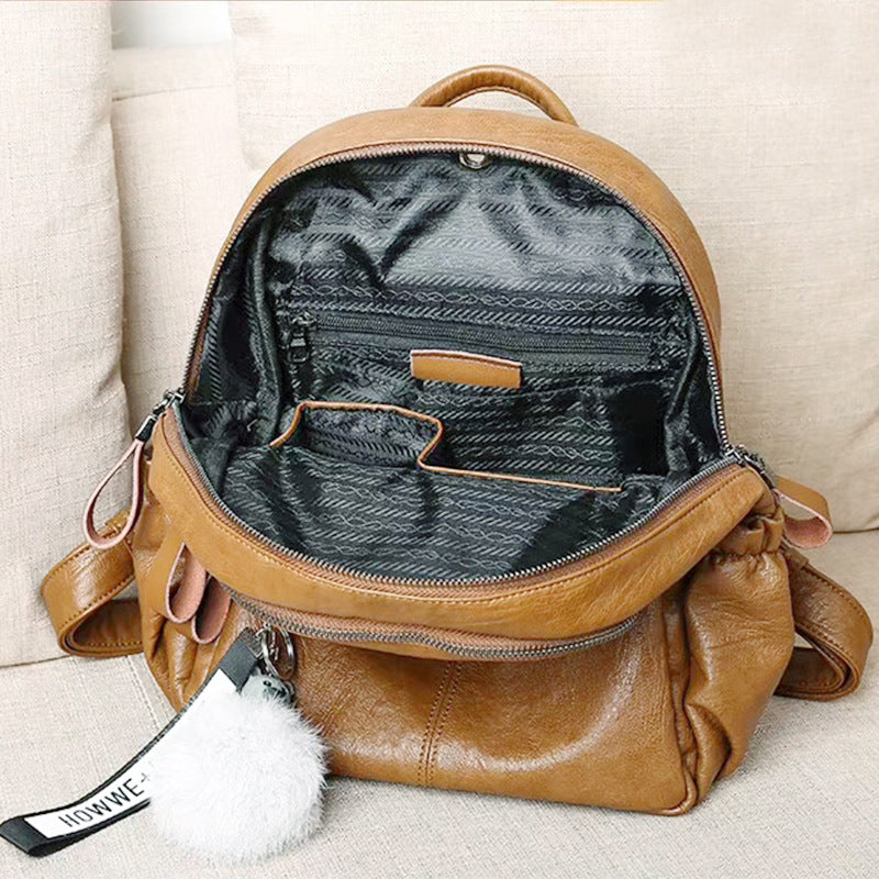 Women's Versatile Graceful Attractive Cow Leather Backpacks