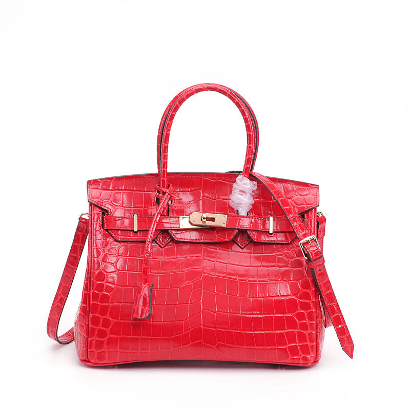 Women's Genuine Leather Crocodile Pattern Hand Cattlehide Crossbody Bags