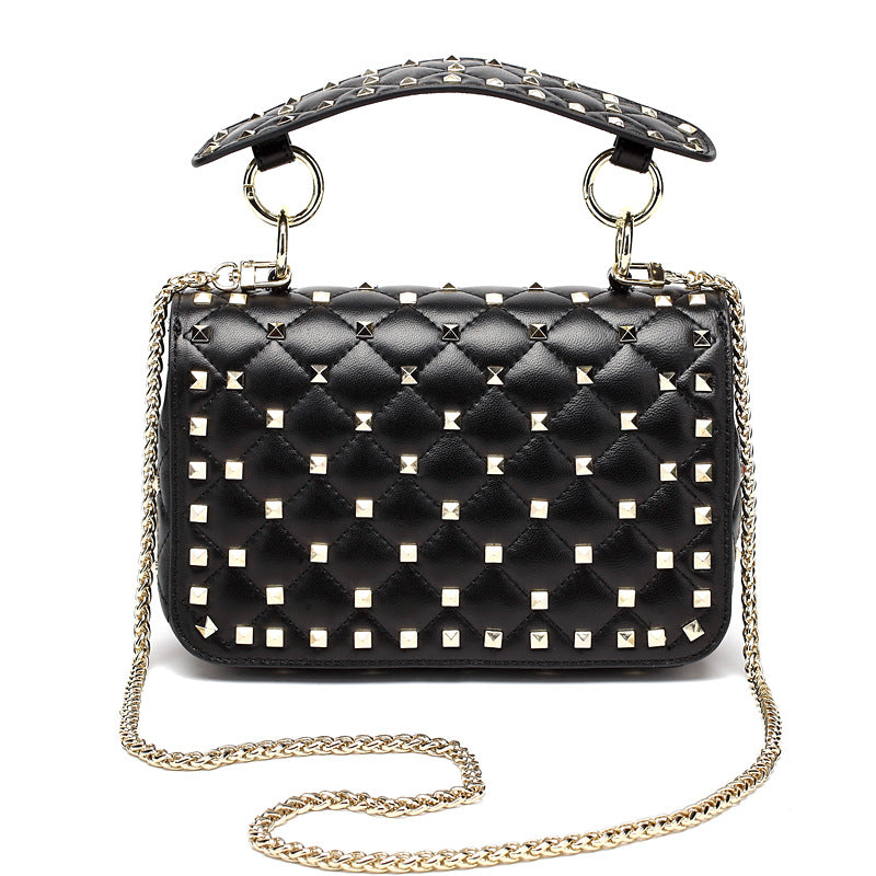 Women's Fashion Chain Sheepskin Rivet Leather Shoulder Bags
