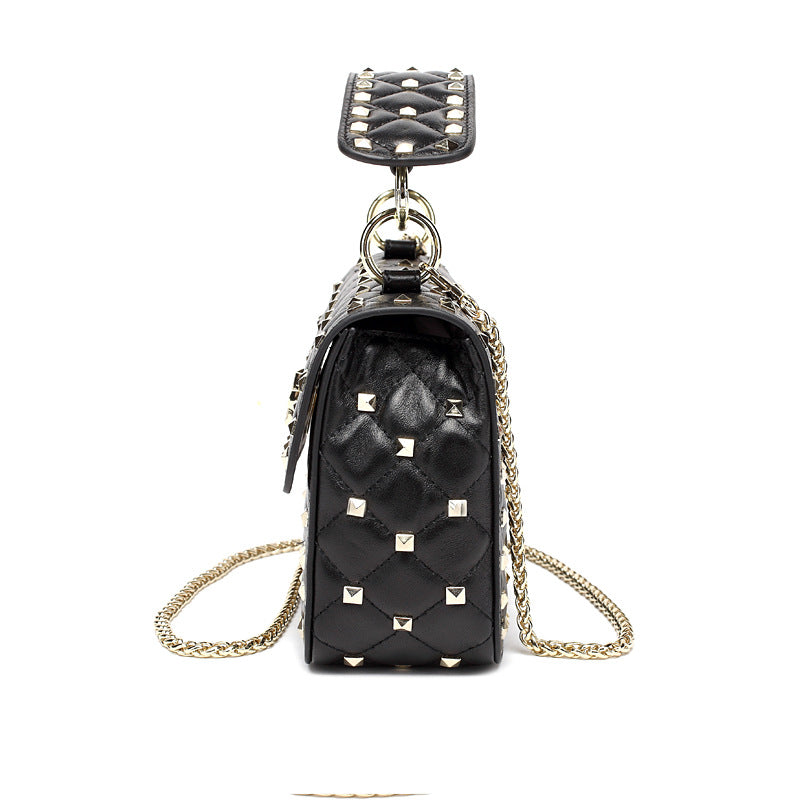 Women's Fashion Chain Sheepskin Rivet Leather Shoulder Bags