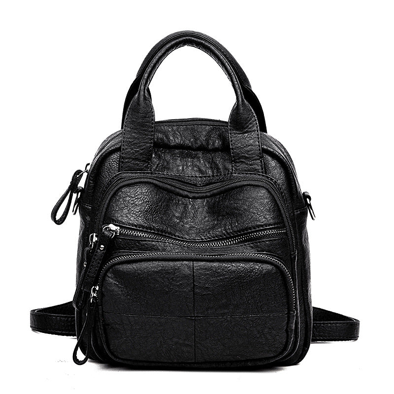 Women's Soft Leather Multipurpose Large Capacity Double Shoulder Bags