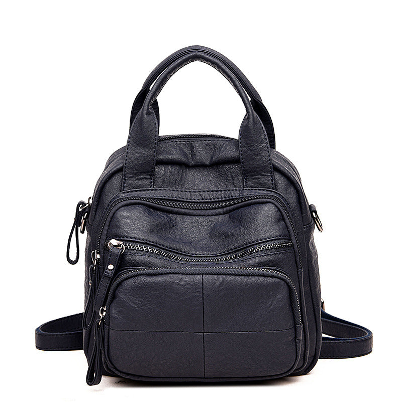 Women's Soft Leather Multipurpose Large Capacity Double Shoulder Bags