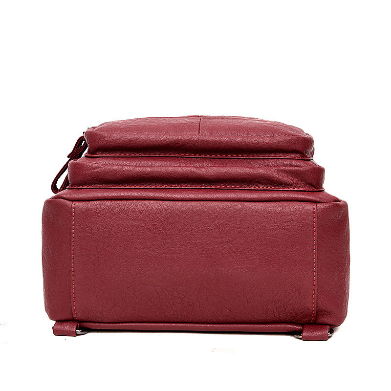 Women's Soft Leather Multipurpose Large Capacity Double Shoulder Bags