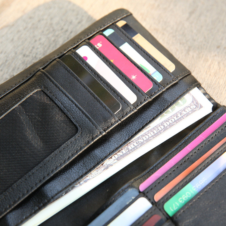 Men's First Layer Cowhide Mid-length Clutch Business Men's Wallets