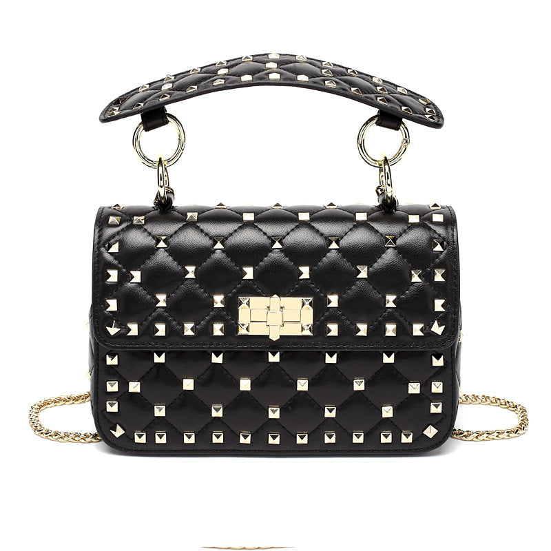 Women's Fashion Chain Sheepskin Rivet Leather Shoulder Bags