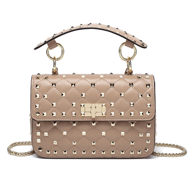 Women's Fashion Chain Sheepskin Rivet Leather Shoulder Bags
