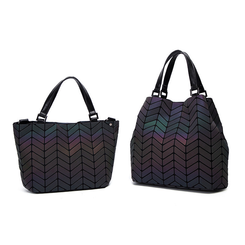 Women's Pattern Luminous Geometric Rhombus Spring Portable Handbags