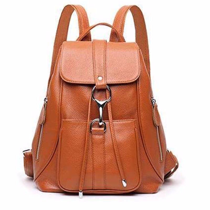 Women's Style Cowhide Fashion Soft Leather Genuine Backpacks