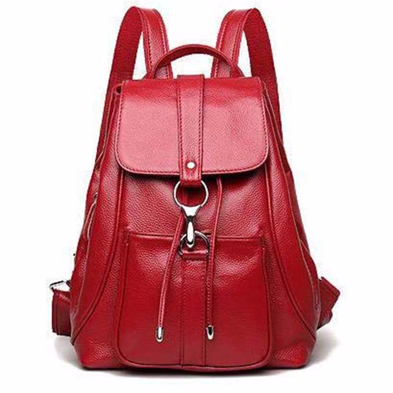 Women's Style Cowhide Fashion Soft Leather Genuine Backpacks