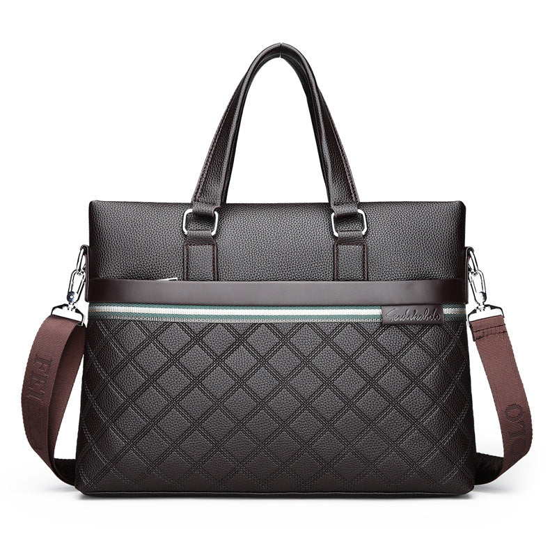 Men's Diamond Fashion Horizontal Business Computer Men's Handbags