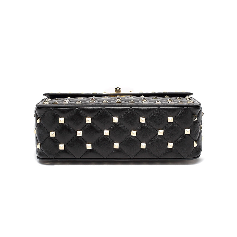 Women's Genuine Leather Rivet Sheepskin Elegant Crossbody Bags
