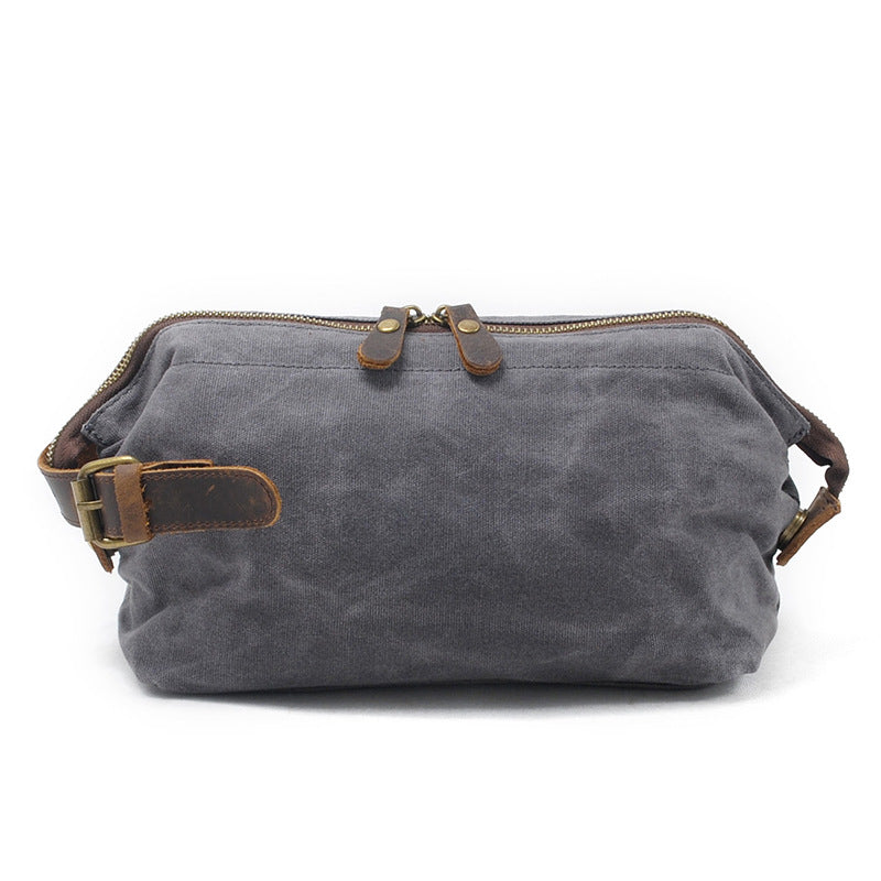 Men's Fashion Oil Wax Canvas Clutch Storage Retro Men's Handbags