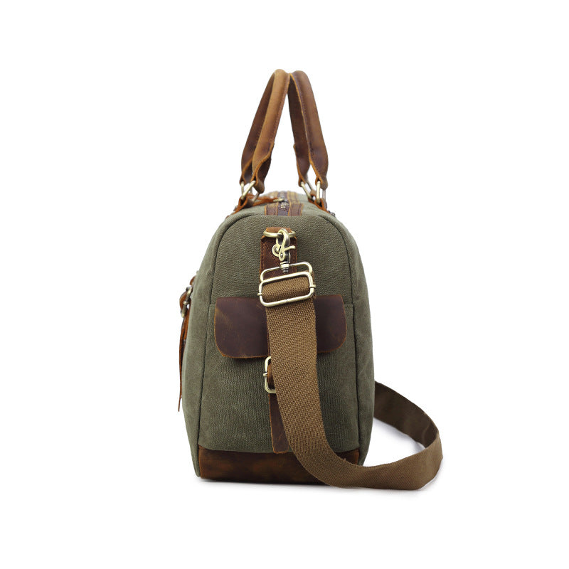 Men's Retro Canvas Large Capacity Hand-held Cow Men's Handbags