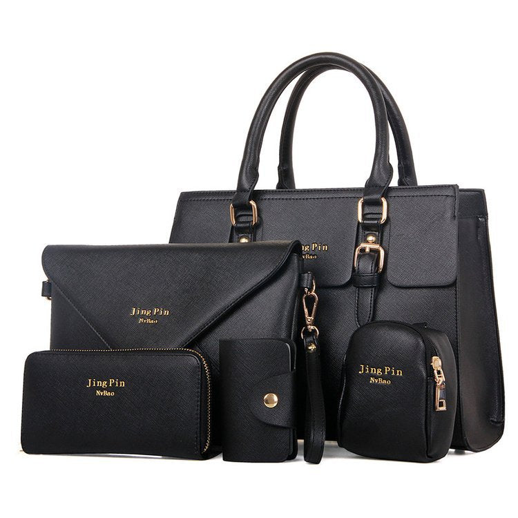 Women's Simple Toothpick Pattern Big Set Mother Handbags