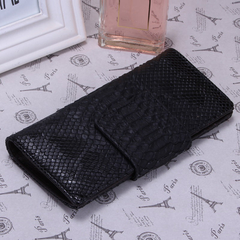 Women's Korean Genuine Leather Crocodile Pattern Snake Mid-length Ladies Wallets