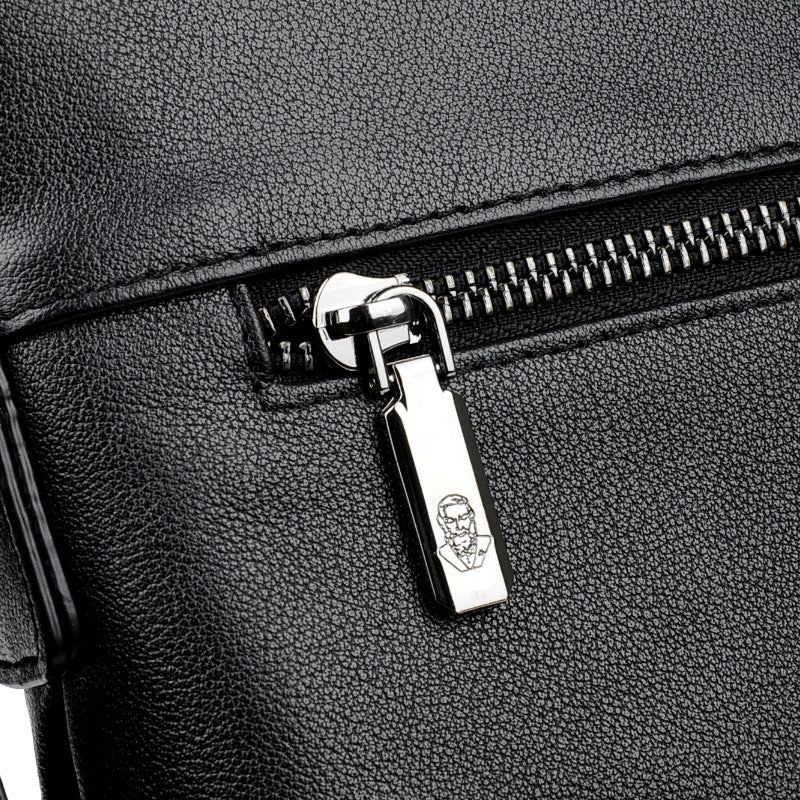 Men's Old Green Business Soft Leather Genuine Men's Handbags