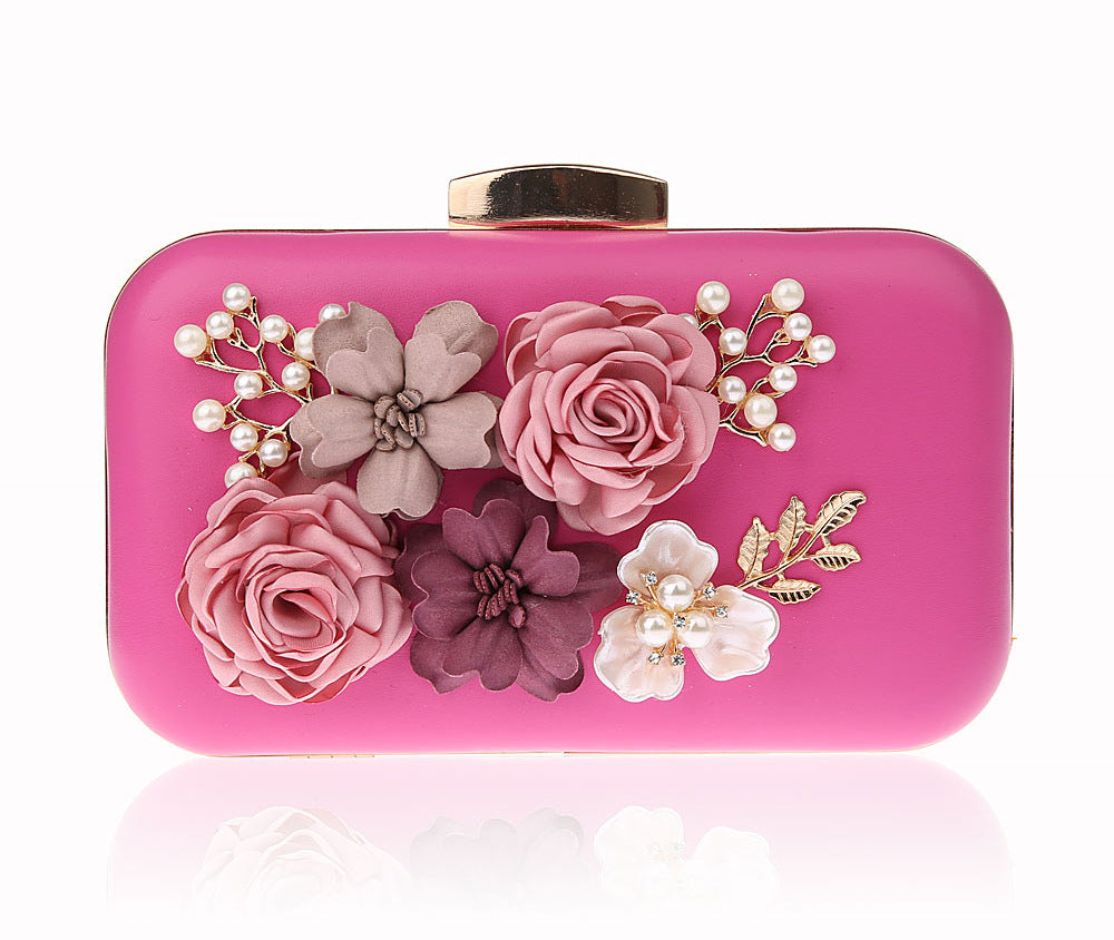Support Korean Cute Flower Banquet Clutch Evening Bags