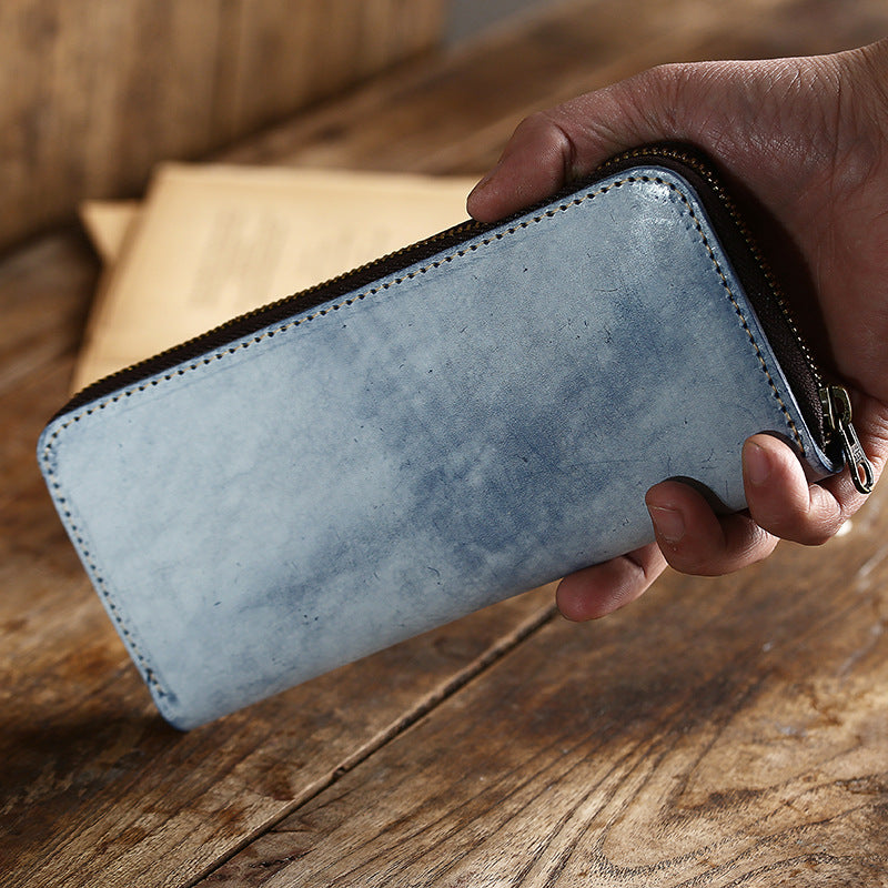 Men's First Layer Vegetable Tanned Hard Business Long Men's Wallets