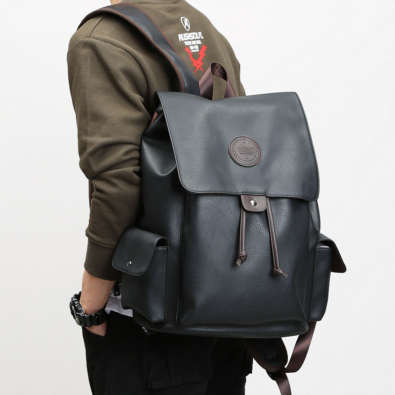 Men's Korean Fashion Leather Business Computer Backpacks