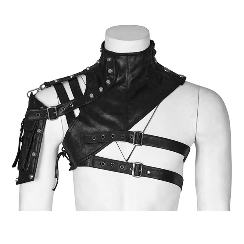 Women's Female Leather Armor Male Stage Performance Bags