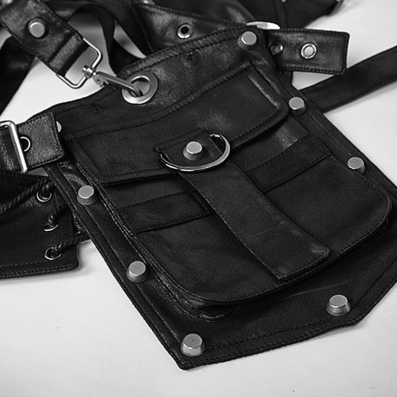 Women's Female Leather Armor Male Stage Performance Bags