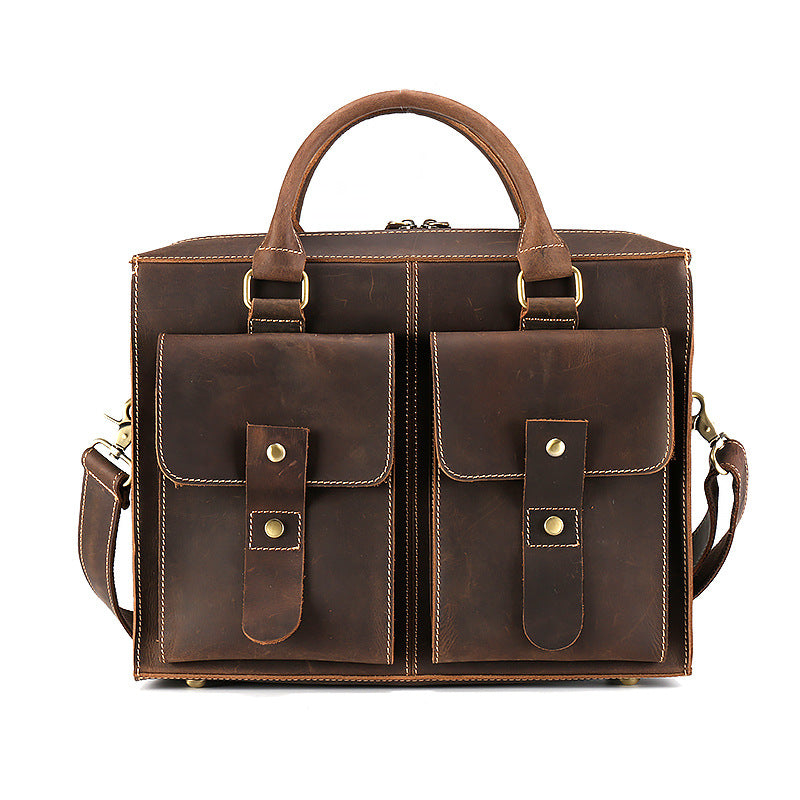 Men's Horse Leather Horizontal Retro Top Layer Men's Handbags