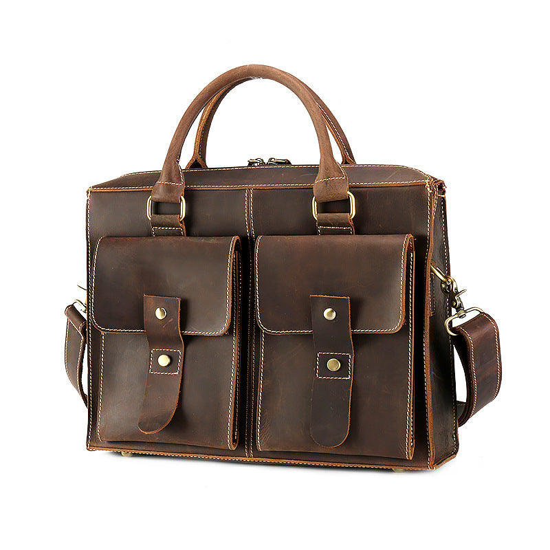 Men's Horse Leather Horizontal Retro Top Layer Men's Handbags