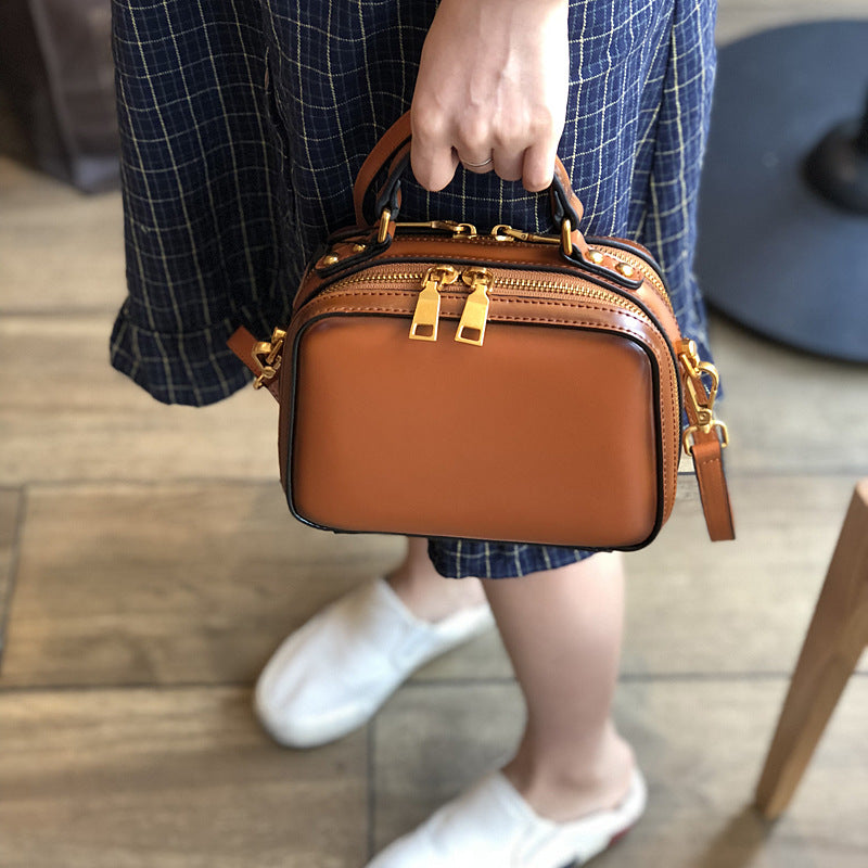 Women's Genuine Leather Handmade Retro Cowhide Literary Handbags