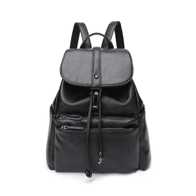 Women's Litchi Pattern Fashion Leisure College Large Backpacks