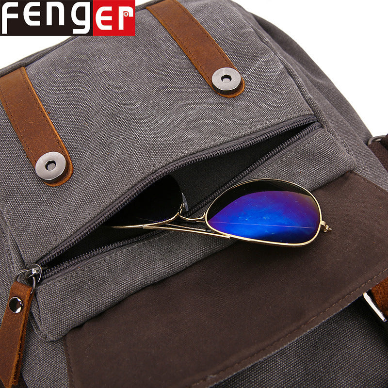 Women's & Men's & Source Large Capacity Canvas Retro Backpacks