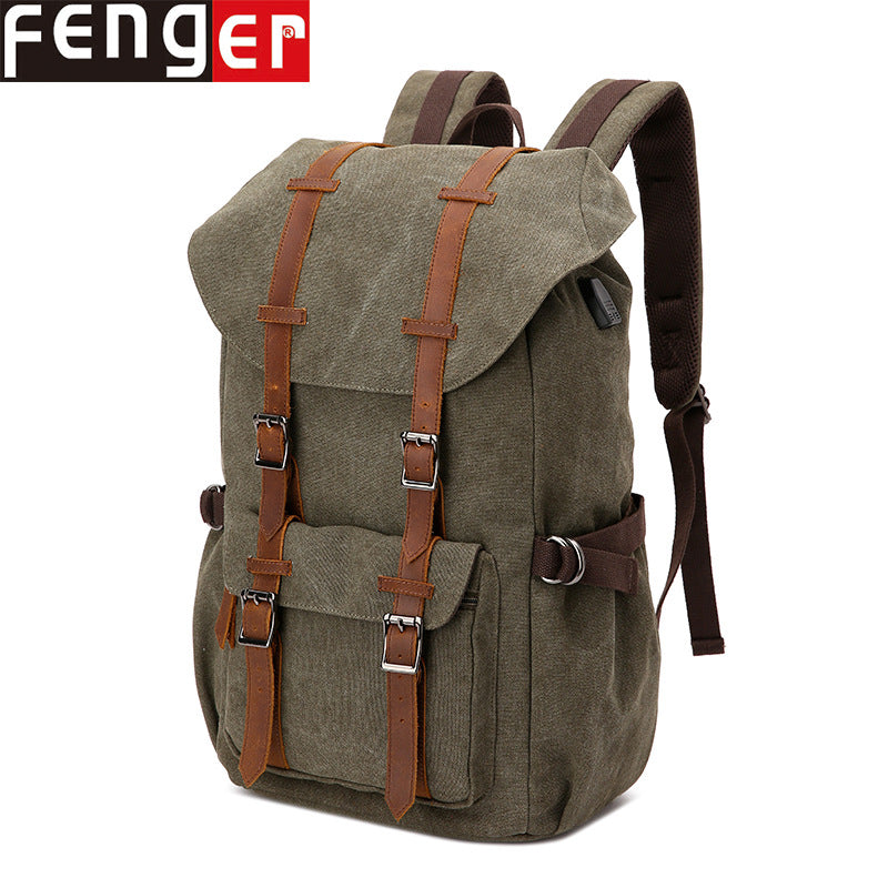 Women's & Men's & Source Large Capacity Canvas Retro Backpacks