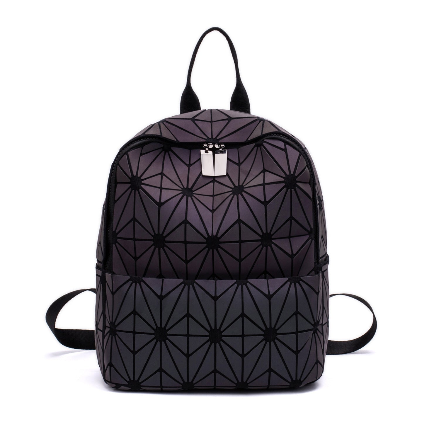 Women's Luminous Geometric Spring Zipper Trendy Backpacks