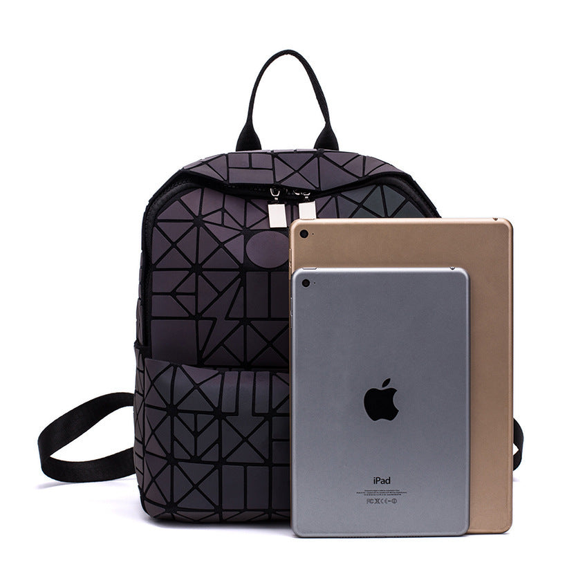 Women's Luminous Geometric Spring Zipper Trendy Backpacks