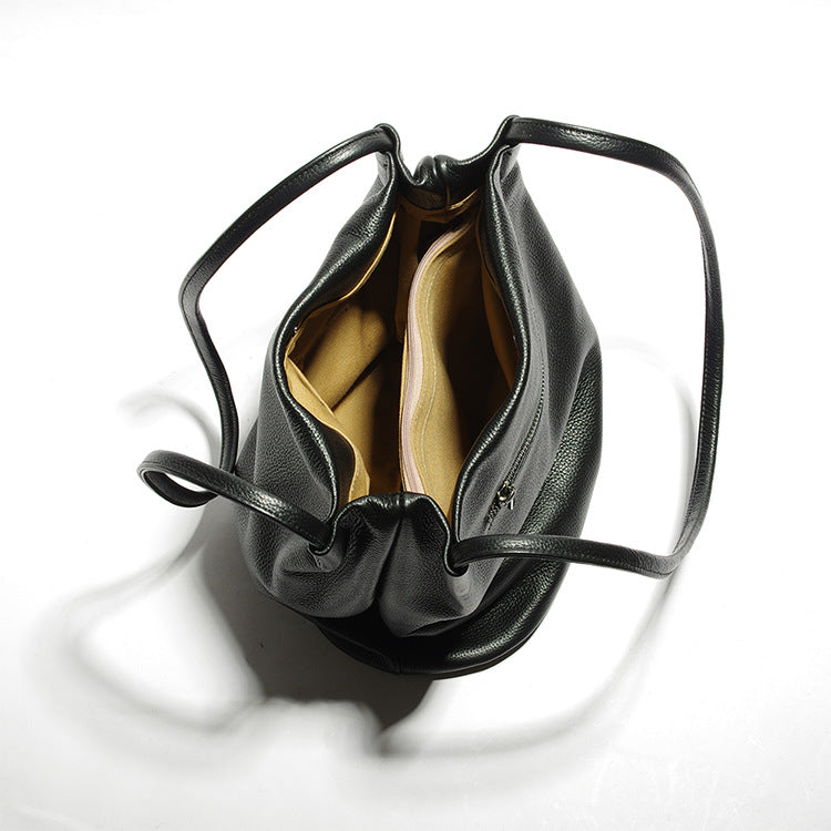 Women's Genuine Leather Large Capacity Soft Vertical Shoulder Bags
