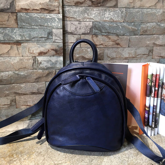 Women's Vintage Leather Packet Fashionable First Layer Backpacks